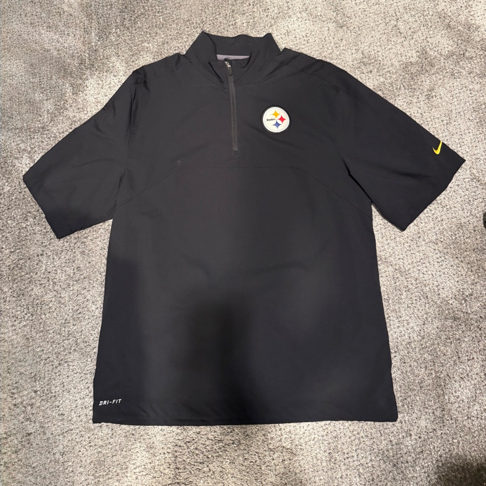 Pittsburgh Steelers NFL Football Nike “Sideline” Short Sleeve 1/4 Zip Jacket Tee